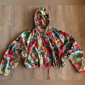 Umgee Multicolor Floral Hooded Jacket